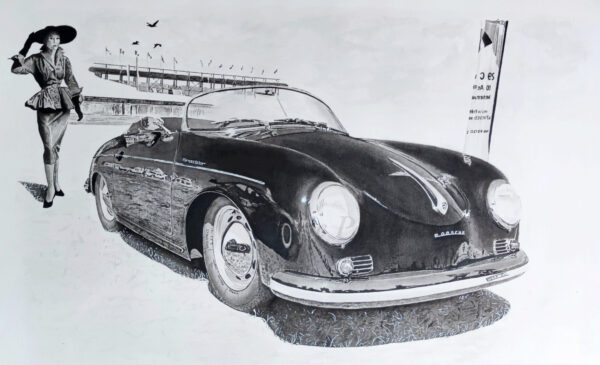 Madame et son speedster au Mans Classic